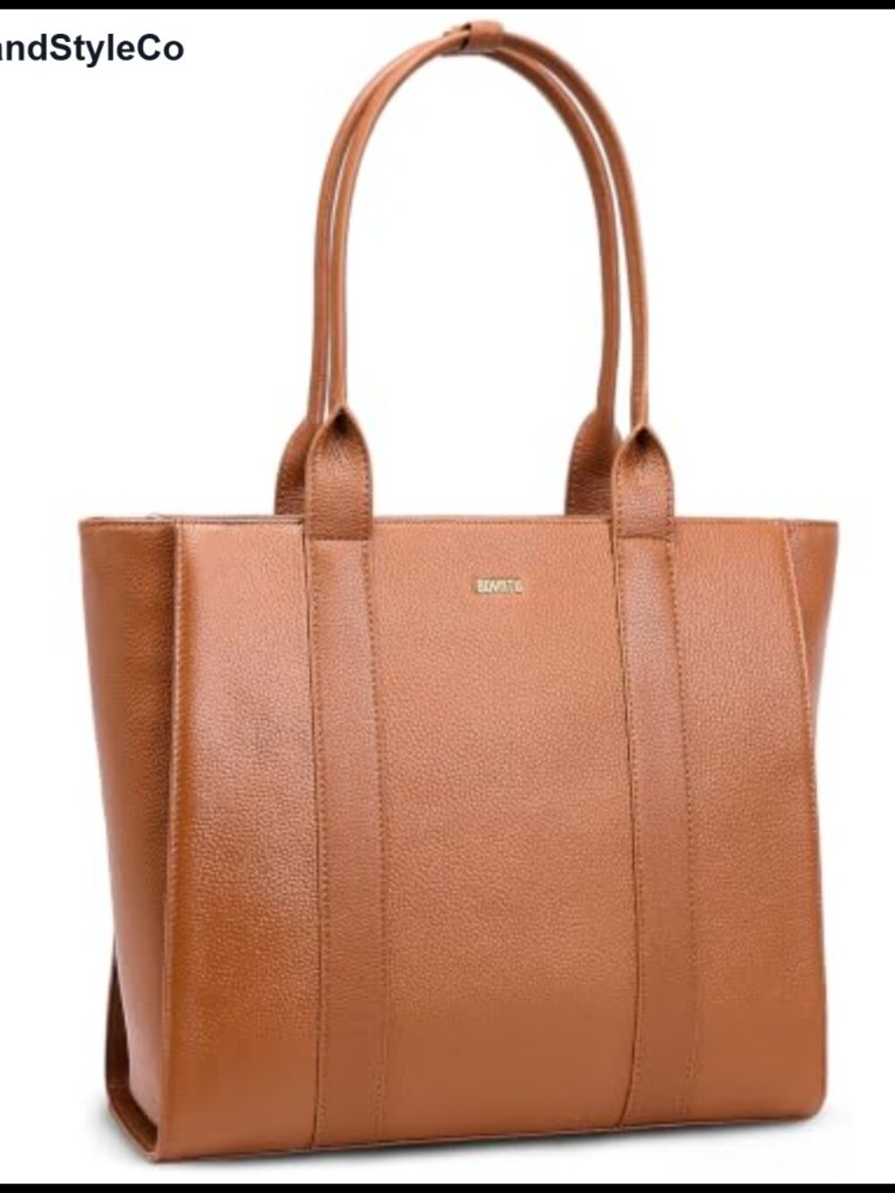 Full-Grain Leather Work Tote for Women, Structured Business Tote, 15.6" Laptop